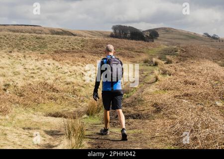 White Coppice, Great Hill e Anglezarke Circular è un percorso di 9,2 km situato vicino a Chorley, Lancashire, Inghilterra, che presenta un lago ed è valutato Foto Stock