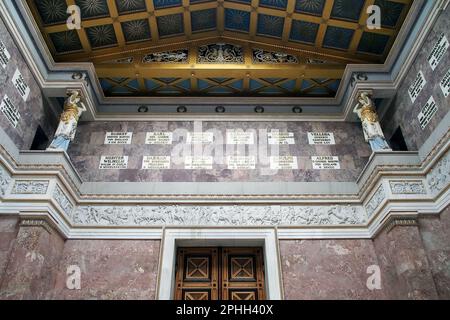 Sala principale, Walhalla (memoriale), sala di fama, che onora persone lodevoli e distinte nella storia tedesca, Germania, Europa Foto Stock