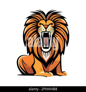 Logo Lion. Illustrazione astratta del leone colorato. Leone arrabbiato. Illustrazione vettoriale Illustrazione Vettoriale