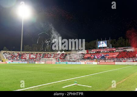 Sostenitori di Malta durante i qualificatori europei - Malta vs Italia, Campionato europeo di Calcio UEFA a Ta'Qali, Italia, marzo 26 2023 Foto Stock