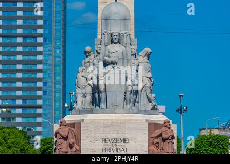 Particolare del monumento alla libertà a riga, Lettonia. . Foto Stock