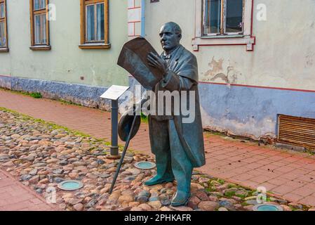 Statua di Johann Voldemar Jannsen a PГ¤rnu, Estonia. Foto Stock