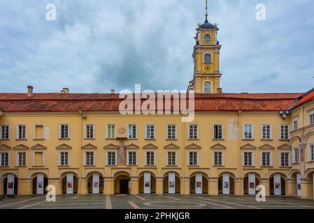 Cortile dell'università di Vilnius in Lituania. Foto Stock