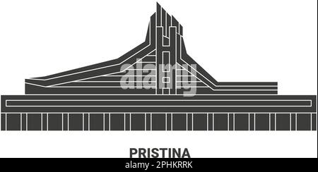 Albania, Pristina viaggio punto di riferimento vettoriale illustrazione Illustrazione Vettoriale