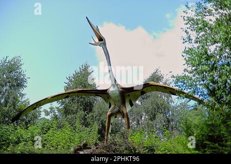 Park dinozaurów w Łebie w północnej Polsce nad morzem Bałtyckim. Foto Stock