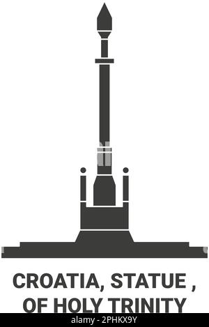 Croazia, Statua , di viaggio della Santissima Trinità punto di riferimento vettoriale illustrazione Illustrazione Vettoriale