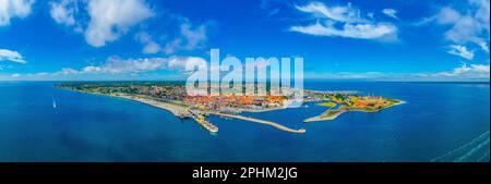 Panorama del castello di Kronborg a Helsingor, Danimarca. Foto Stock