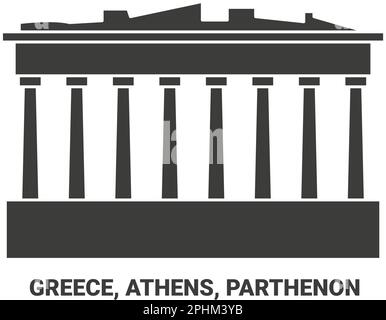 Grecia, Atene, Partenone viaggio punto di riferimento vettore illustrazione Illustrazione Vettoriale