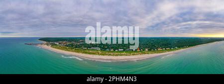 Veduta aerea della spiaggia di Hornbaek in Danimarca. Foto Stock