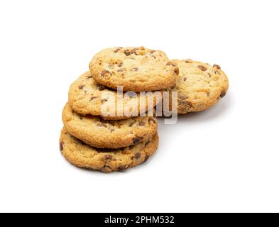 Cookie semplice isolato. Farinata d'avena biscotti allo zucchero biten, biscotti al cioccolato. Vista dall'alto del biscotto rotondo Foto Stock