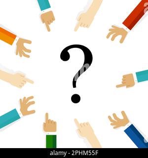 Punto interrogativo segno soluzione comunicazione rispondere persone chiedere Illustrazione Vettoriale