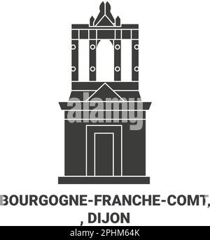 Francia, Bourgognefranchecomt, Digione viaggio punto di riferimento vettoriale illustrazione Illustrazione Vettoriale