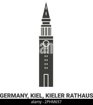 Germania, Kiel, Kieler Rathaus viaggio punto di riferimento vettore illustrazione Illustrazione Vettoriale