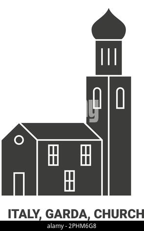 Italia, Garda, Viaggi Landsmark viaggio punto di riferimento vettoriale illustrazione Illustrazione Vettoriale