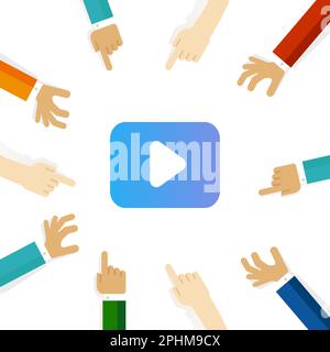 Video player app icona media video bloger tecnologia moderna applicazione Illustrazione Vettoriale