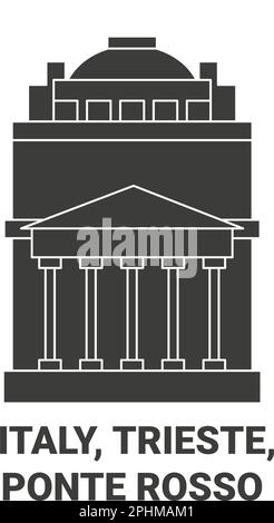 Italia, Trieste, Ponte Rosso viaggio punto di riferimento vettoriale illustrazione Illustrazione Vettoriale