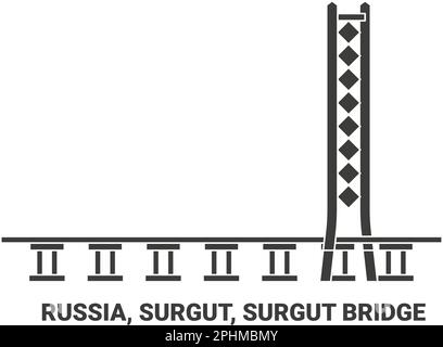 Russia, Surgut, Surgut Bridge, viaggio punto di riferimento vettoriale illustrazione Illustrazione Vettoriale