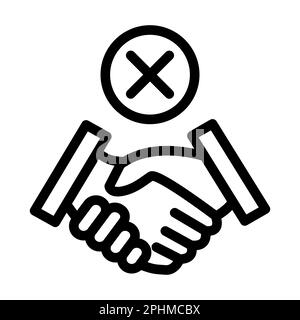 Icona linea spessa vettoriale senza agitare le mani per uso personale e commerciale. Foto Stock