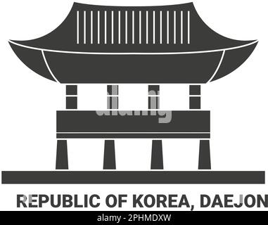 Repubblica di Corea, Daejon, viaggio punto di riferimento vettore illustrazione Illustrazione Vettoriale