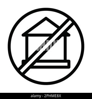 Nessuna icona linea spessa vettore casa per uso personale e commerciale. Foto Stock