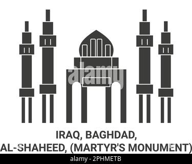 Iraq, Baghdad, Alshaheed, Martyr Monument, viaggio punto di riferimento vettore illustrazione Illustrazione Vettoriale