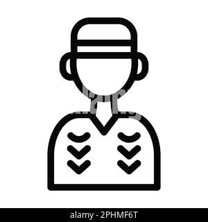 Malnutrizione icona vettore linea spessa per uso personale e commerciale. Foto Stock