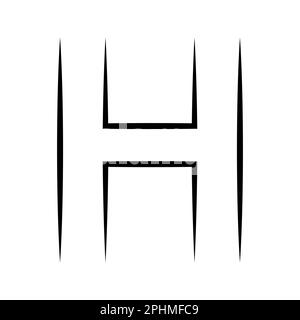 Logo lettera h icona asse alfabeto logotipo h emblema Illustrazione Vettoriale