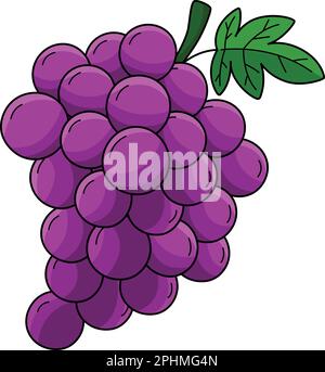 Uva frutta Cartoon Coloured clipart Illustrazione Illustrazione Vettoriale