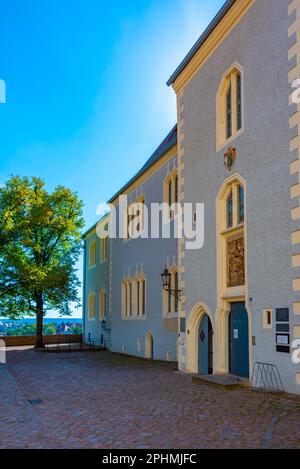 Cortile interno del castello di Albrechtsburg a Meissen, Germania. Foto Stock