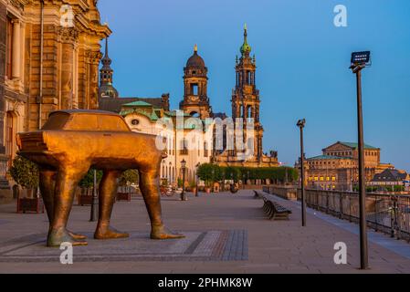 Scultura quo Vadis a Dresda, Germania. Foto Stock