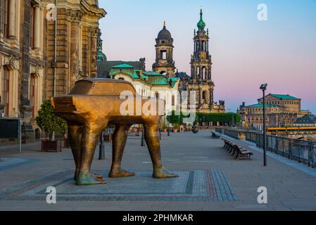 Scultura quo Vadis a Dresda, Germania. Foto Stock