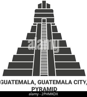 Guatemala, Città del Guatemala, Viaggi Landsmark viaggio punto di riferimento vettoriale illustrazione Illustrazione Vettoriale