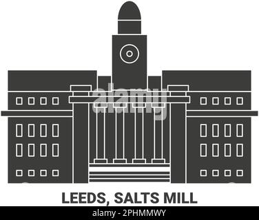 UK, Leeds, Salts Mill viaggio riferimento vettoriale illustrazione Illustrazione Vettoriale