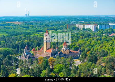Veduta aerea del Krematorium Leipzig in Germania. Foto Stock