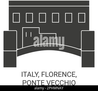 Italia, Firenze, Ponte Vecchio viaggio punto di riferimento vettoriale illustrazione Illustrazione Vettoriale