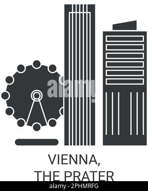 Austria, Vienna, il Prater viaggio punto di riferimento vettore illustrazione Illustrazione Vettoriale