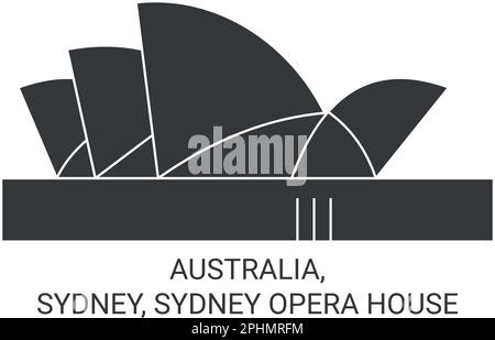 Australia, Sydney, Sydney Opera House viaggio punto di riferimento vettoriale illustrazione Illustrazione Vettoriale