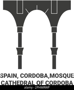 Spagna, Cordoba, Mosquecatedral di Cordoba viaggio punto di riferimento vettoriale illustrazione Illustrazione Vettoriale