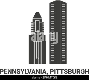 Stati Uniti, Pennsylvania, Pittsburgh viaggio punto di riferimento vettore illustrazione Illustrazione Vettoriale