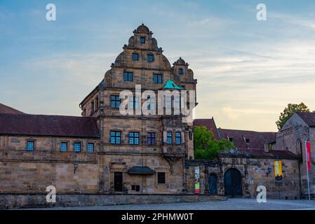 Vista al tramonto del Museo storico di Bamberg in Germania. Foto Stock