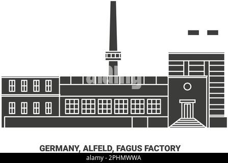 Germania, Alfeld, Fagus Factory viaggio riferimento vettoriale illustrazione Illustrazione Vettoriale