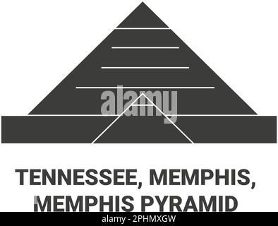 Stati Uniti, Tennessee, Memphis, Memphis Pyramid viaggio punto di riferimento vettoriale illustrazione Illustrazione Vettoriale