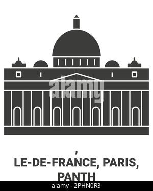 Francia, Parigi, Panthon viaggio punto di riferimento vettoriale illustrazione Illustrazione Vettoriale