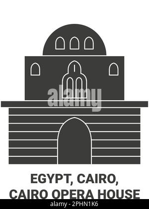 Egitto, Cairo, Cairo Opera House viaggio punto di riferimento vettoriale illustrazione Illustrazione Vettoriale