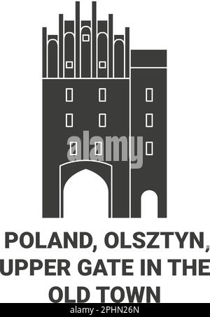 Polonia, Olsztyn, porta superiore nella città vecchia viaggio punto di riferimento figura vettoriale Illustrazione Vettoriale