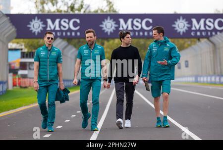 Albert Park, 29 marzo 2023 Lance Walk (CAN) del team Aston Martin fa una passeggiata sull'Albert Park Street Circuit durante il Gran Premio d'Australia di Formula 1 del 2023, corleve/Alamy Live News Foto Stock