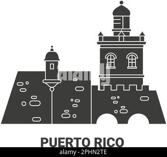 Illustrazione vettore punto di riferimento di viaggio Porto Rico Illustrazione Vettoriale