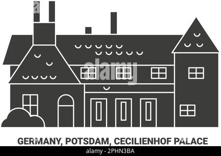 Germania, Potsdam, Palazzo Cecilienhof viaggio punto di riferimento vettoriale illustrazione Illustrazione Vettoriale