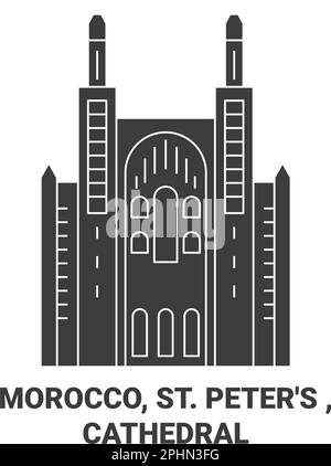 Marocco, St. Peter's , illustrazione vettoriale di riferimento del viaggio della cattedrale Illustrazione Vettoriale