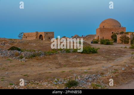 Moschea del Sultano Ibrahim Han al Castello della Fortezza di Venezia nella città greca di Rethimno, Creta. Foto Stock